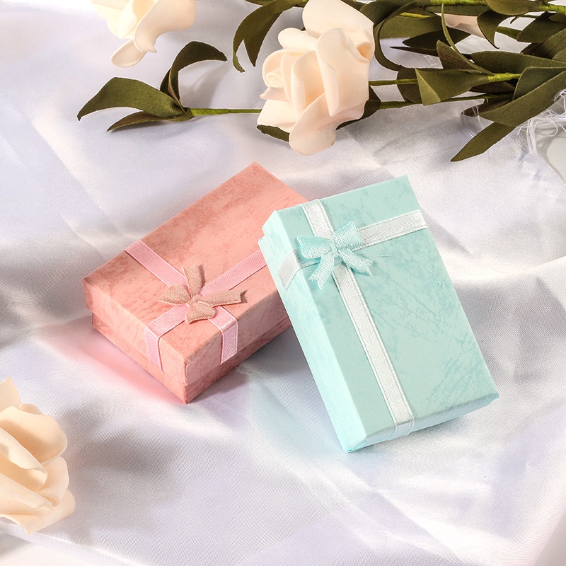 Hộp Đựng Trang Sức Cao Cấp 6 Màu Có Đệm + Mút + Ruy Băng Thắt Nơ Thanh Lịch