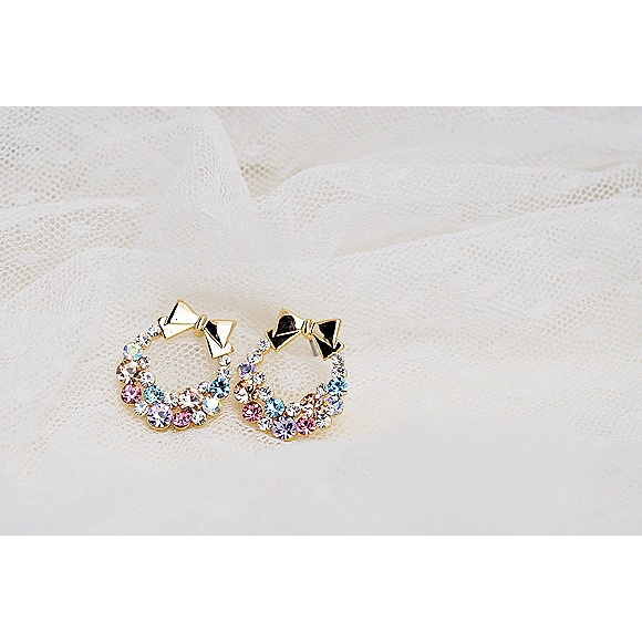 Toàn Bộ Đôi Khuyên Tai Hình Nơ Đính Đá Sang Trọng