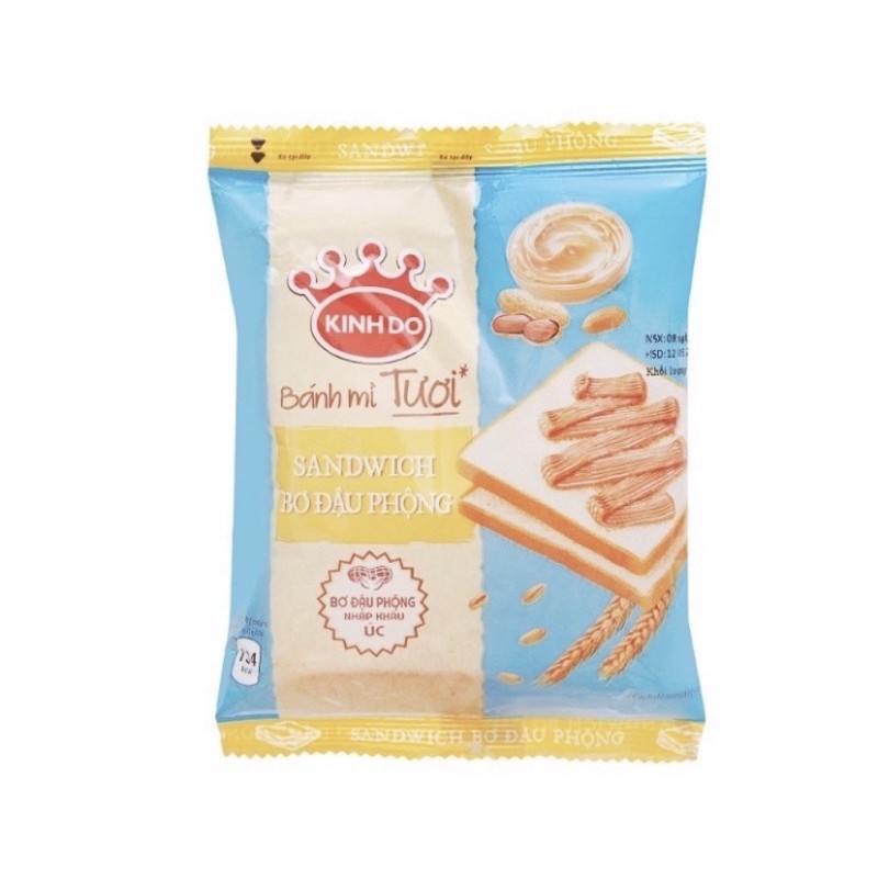 Lốc 5 bánh Kinh Đô Sanwich kẹp bơ đậu phộng nhập khẩu Úc Mondelez Kinh Đô