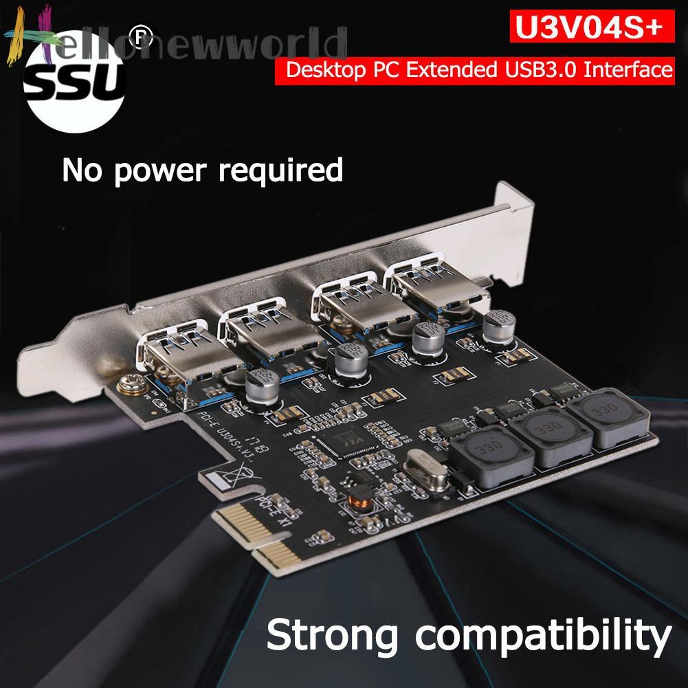 Card Mở Rộng Pcie U3V04S + 4 Cổng Usb 3.0 Pcie