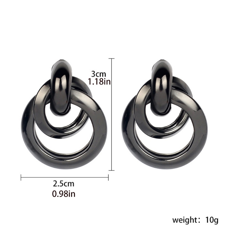 1 Đôi Bông Tai Hình Học Xoắn Nút Bằng Kim Loại Nhỏ Cho Nữ