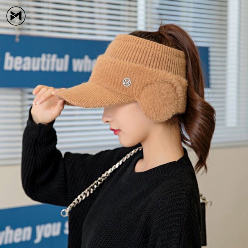 Mũ Len Hở Chóp Giữ Ấm Tai Thời Trang Thu Đông Phong Cách Hàn Quốc Cho Bé Trai