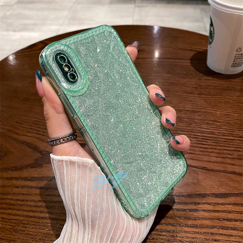 Ốp Điện Thoại Silicon Mềm Trong Suốt Lấp Lánh Chống Sốc Cho iPhone 6 6s 7 8 Plus SE 2022 2020 X XR Xs Max