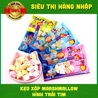 Lốc 40 gói kẹo bông gòn Marshmallow vị trái cây Thái Lan hình trái tim