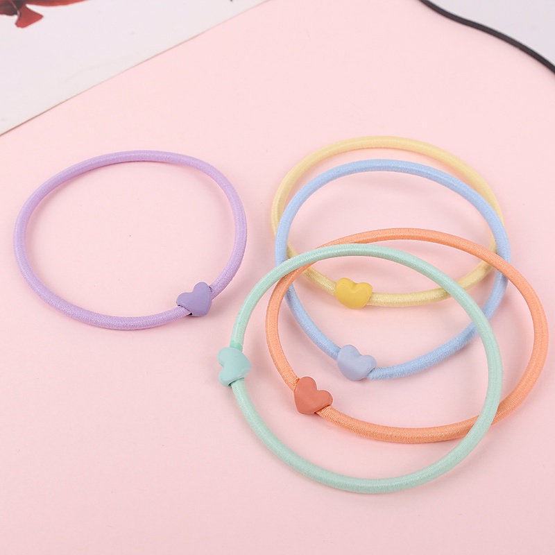 Dây Buộc Tóc Co Giãn Hình Trái Tim Đơn Giản Thời Trang Cho Nữ