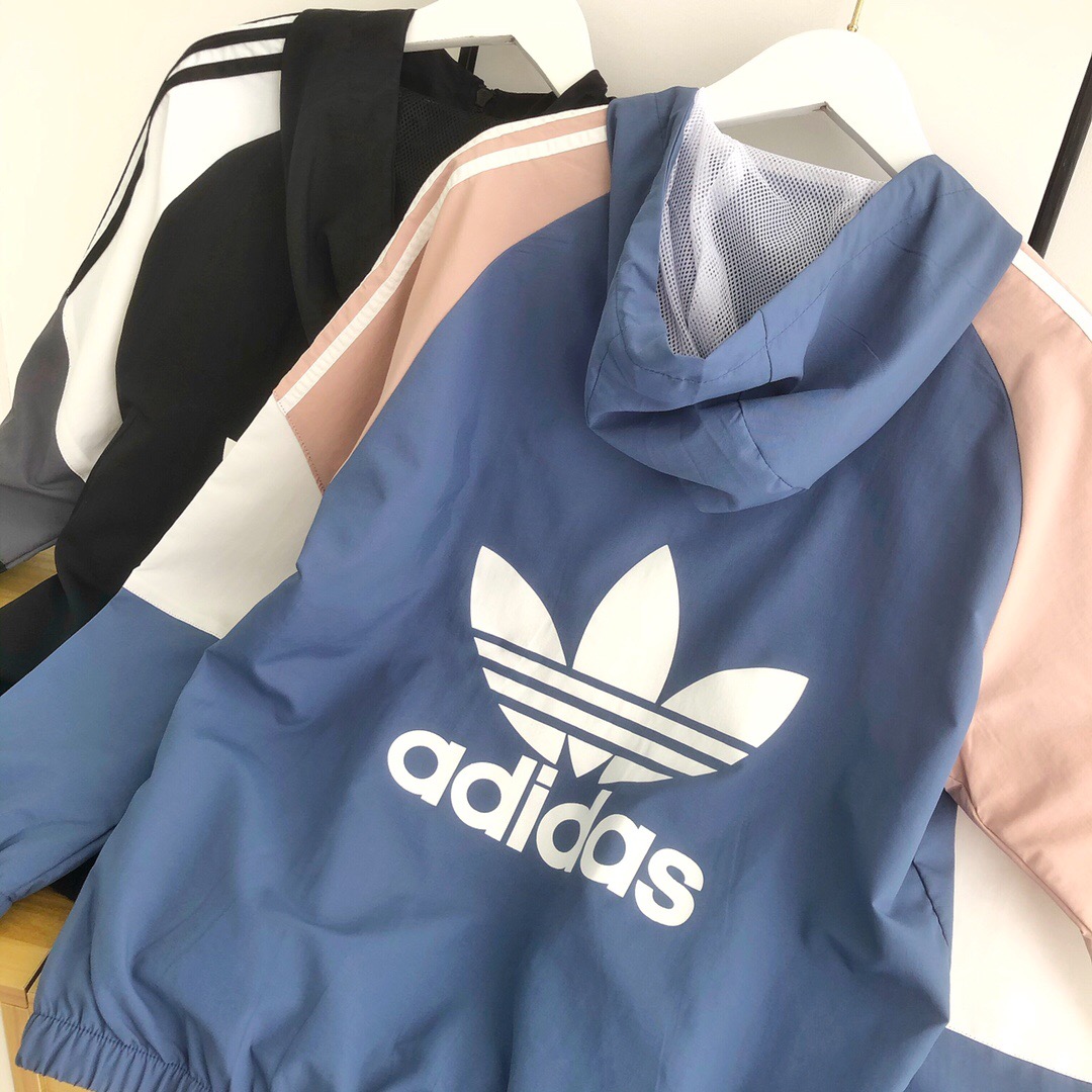 Áo khoác gió Adidas có mũ trùm đầu siêu nhẹ thời trang dành cho nam và nữ