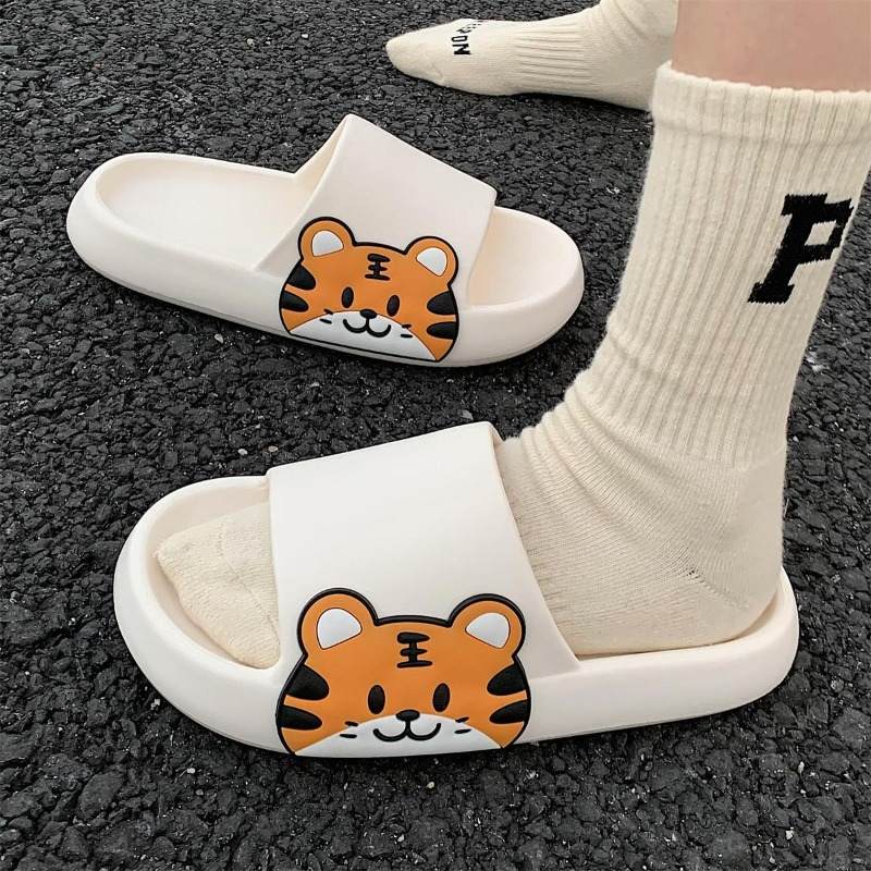 Dép Đi Trong Nhà Họa Tiết Chú Hổ Dễ Thương Cho Nam Và Nữ