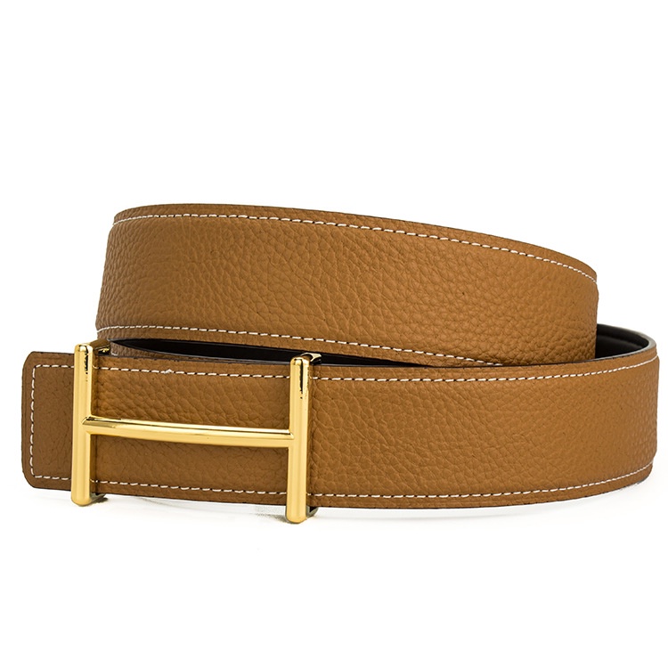 Thắt lưng da bò hình có khóa chữ H kiểu dáng thanh lịch ZUER zur