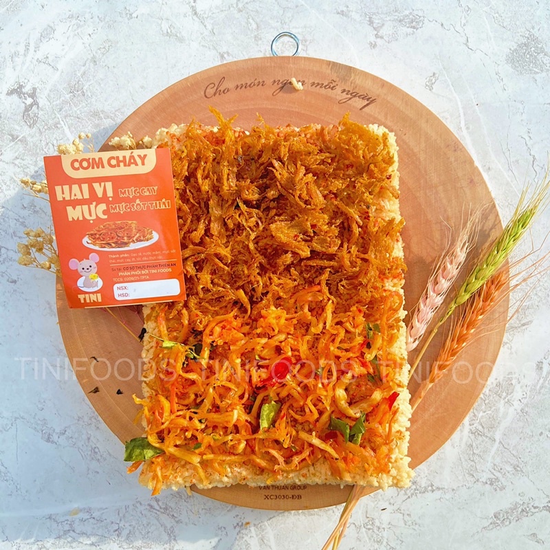 CƠM CHÁY MIX 2 VỊ MỰC CAY &amp; TOMYUM THƯỢNG HẠNG- GÓI HÚT CHÂN KHÔNG 250GR-SIÊU RẺ