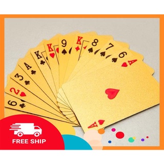 [FREE SHIP] Bộ bài mạ vàng 24k