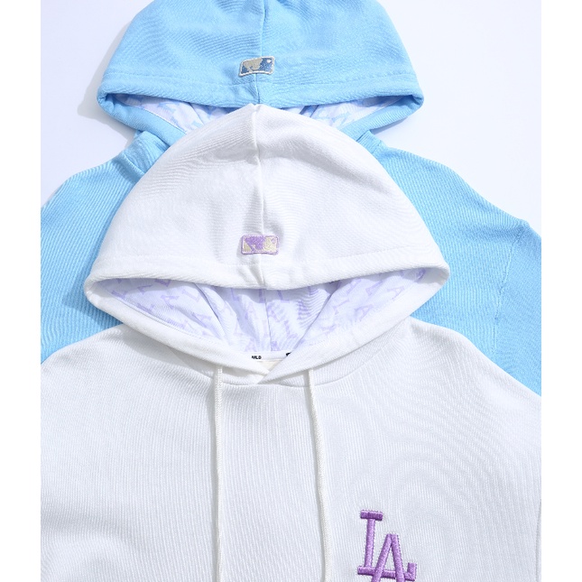 MLB Áo Hoodie Tay Dài Form Rộng Thêu Họa Tiết Thời Trang