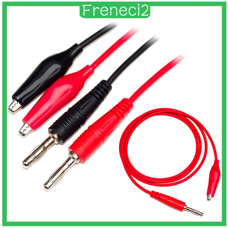 [FRENECI2]Alligator Probe Test Leads Clip to Banana Plug Cable for Digital Multimeter