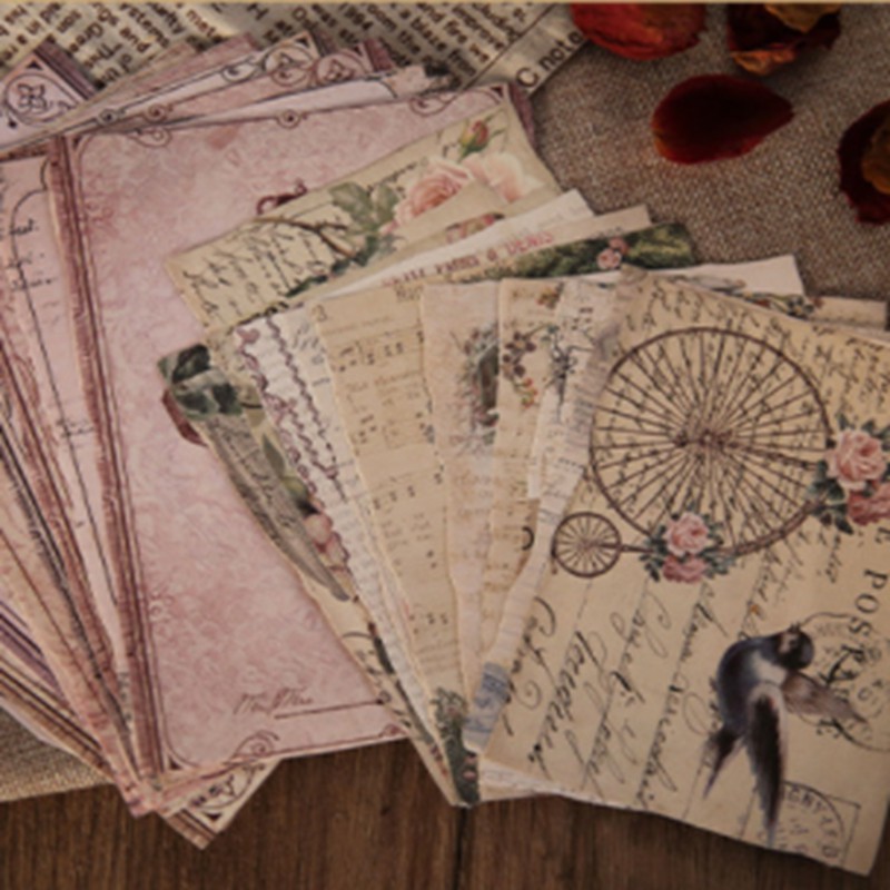 Set 24 Miếng Dán Trang Trí Sổ Tay Phong Cách Vintage