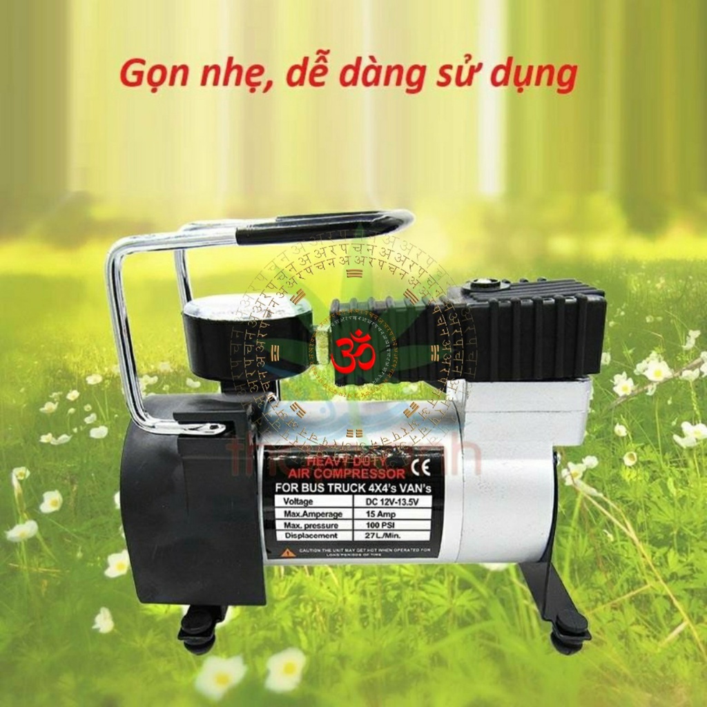 Máy bơm lốp SHU DIKA ô tô - xe máy - xe hơi 1 xi-lanh chất lượng cao dùng điện 12V