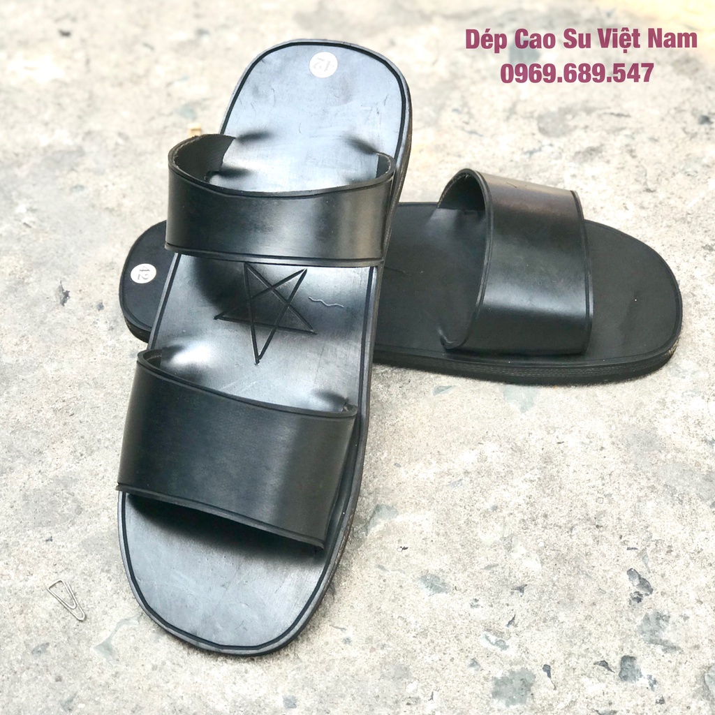 Dép Cao Su Nam Quai Ngang Khắc Ngôi Sao