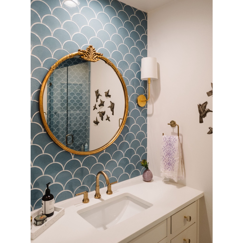 Khổ lớn dài 5m x rộng 60cm - Decal dán nhà tắm mẫu vây cá - Không thấm nước - HN Decor