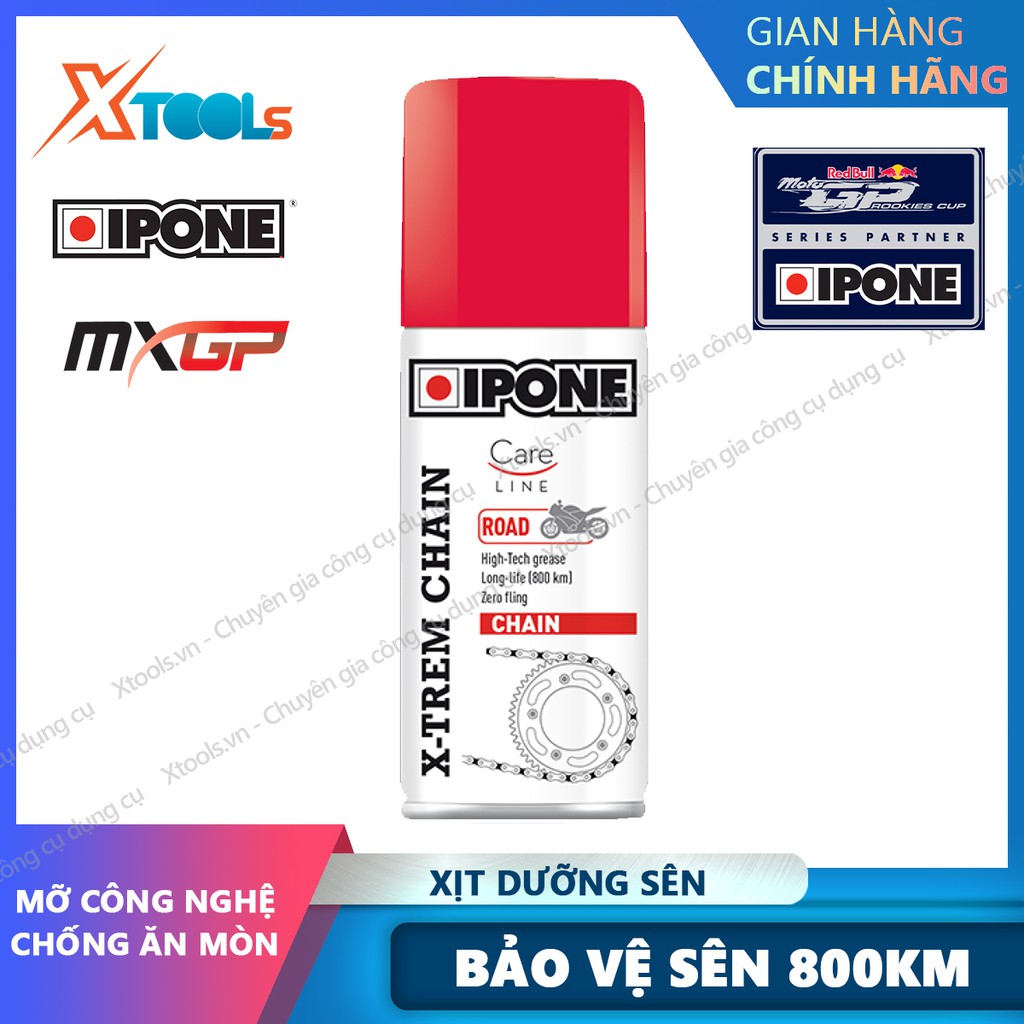 Xịt dưỡng sên cao cấp IPONE X-TREM CHAIN ROAD 100ml 500ml chai xịt vệ sinh bảo dưỡng bôi trơn xích xe