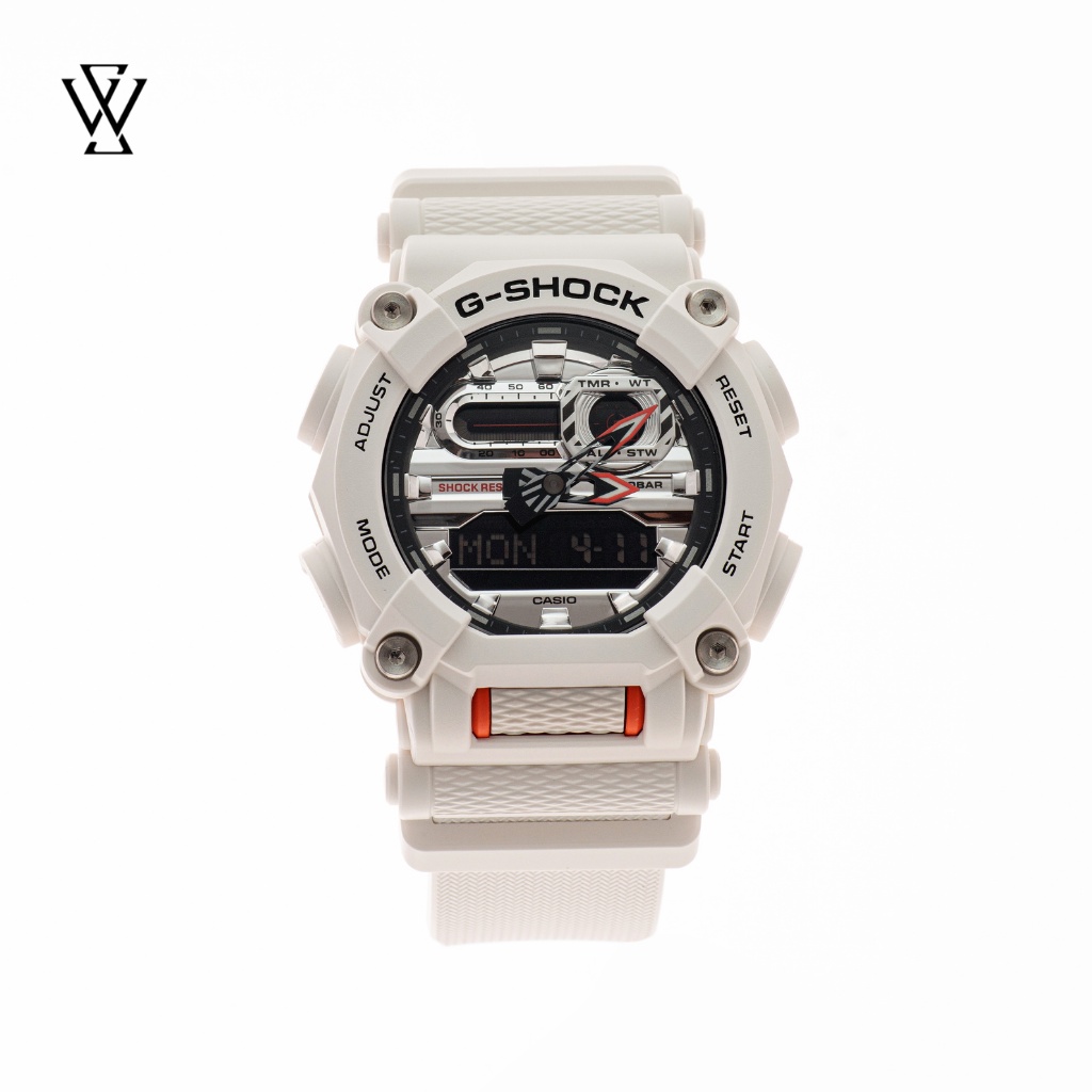 Đồng Hồ Quartz Nam Casio G-Shock WATCHSTORE GA-900AS-7ADR Thiết Kế Mặt Kính Khoáng Tròn 49.5mm, Vỏ Và Dây Nhựa Bền Bỉ