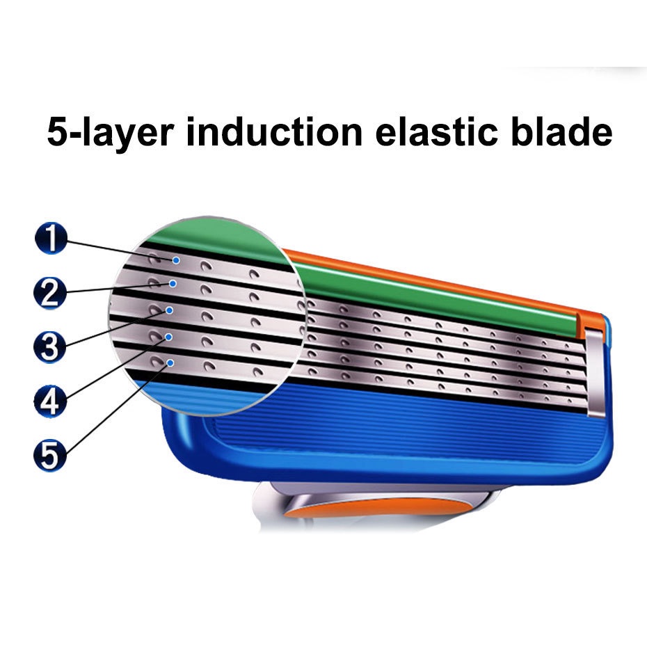 Lưỡi dao cạo râu cho nam 5 lớp an toàn tiện lợi thay thế cho Gillette Fusion 5