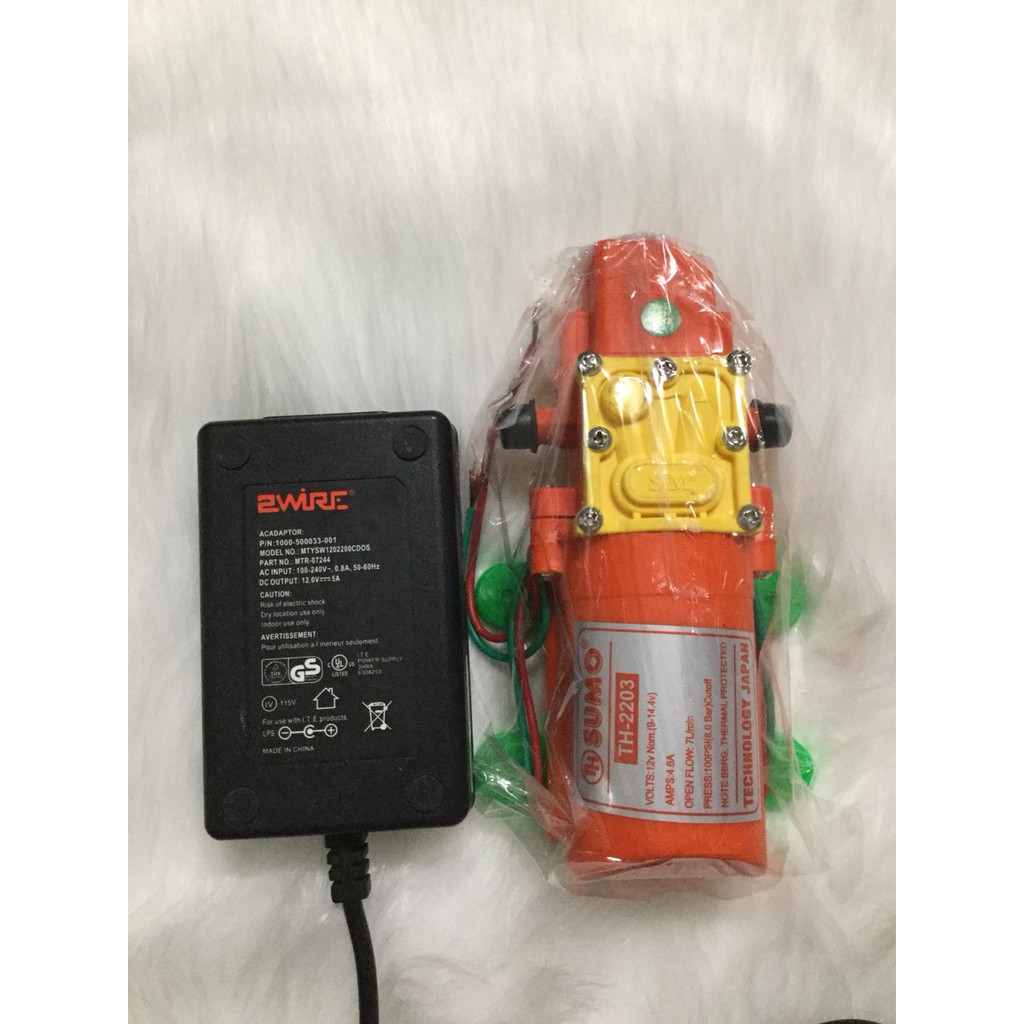 BƠM đơn SUMO 12v Công suất mạnh 7l/phut kèm adapter 12v-5A
