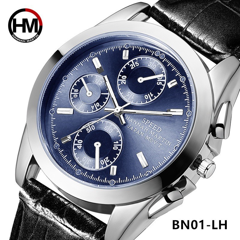 Mens Watches Top Brand Luxury Buisiness Leather Men Waterproof Wristwatch