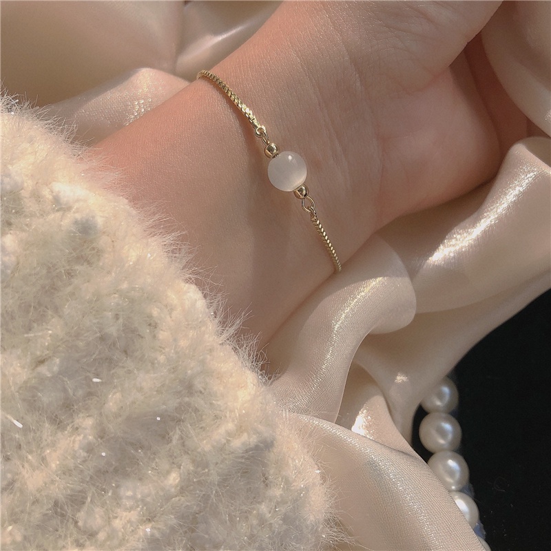 Vòng tay đính đá opal phong cách Hàn Quốc ngọt ngào thời trang cho nữ