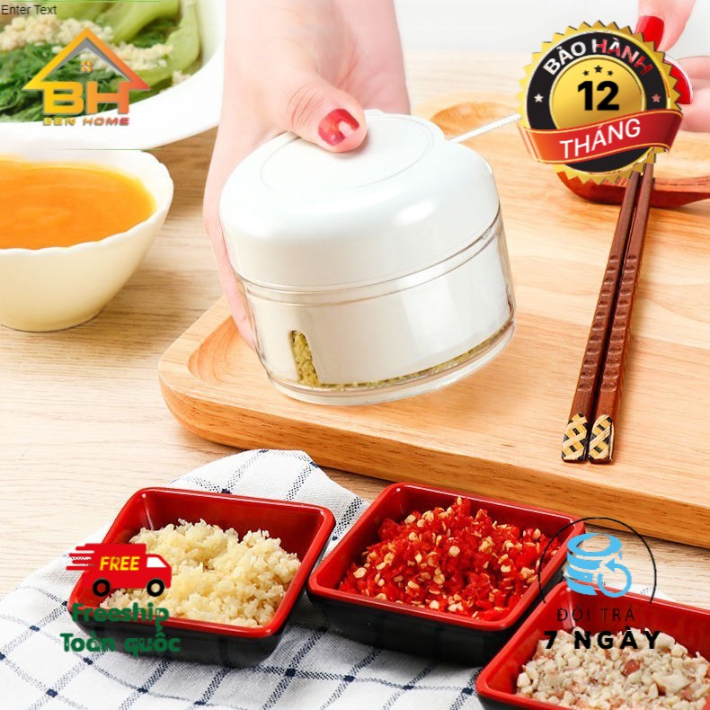 [FREESHIP] Dụng cụ xay tỏi ớt cầm tay đa năng tiện dụng dây rút chất lượng