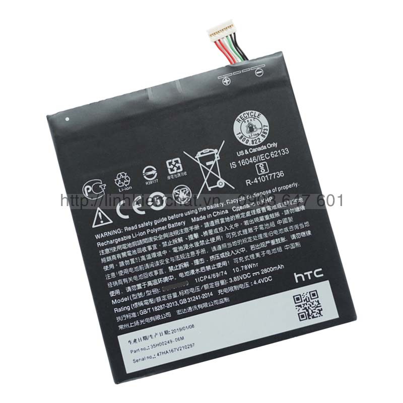 Pin HTC Desire 728 728G 2800mAh - Hàng nhập Khẩu (Đen)