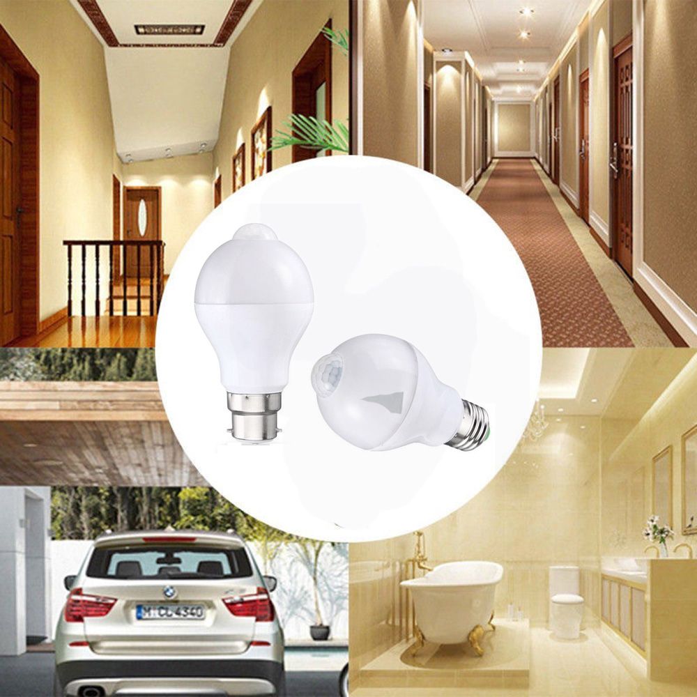 Bóng Đèn Led Thông Minh E27 / B22 Ac 85-265v 10w Cảm Biến Chuyển Động Hồng Ngoại Nhiều Màu