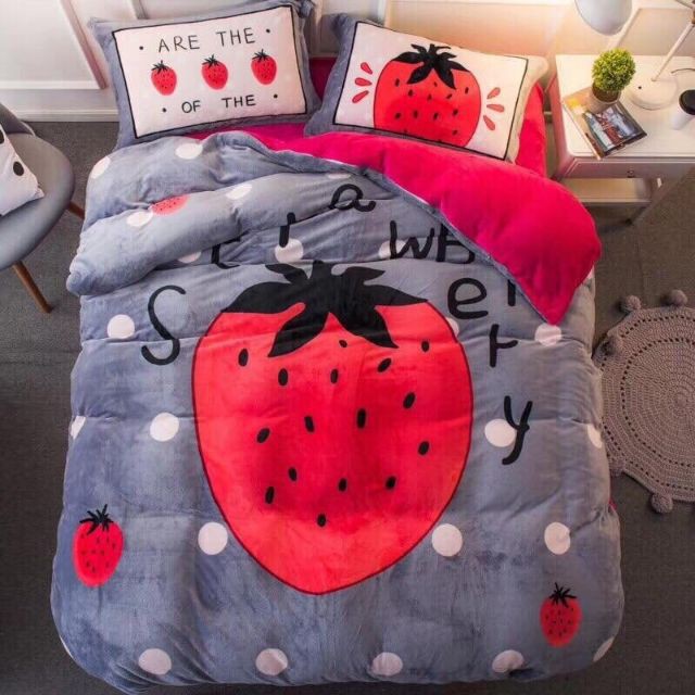 [GIÁ SỐC] trọn bộ chăn ga gối nỉ nhung 3D mẫu mới 2019