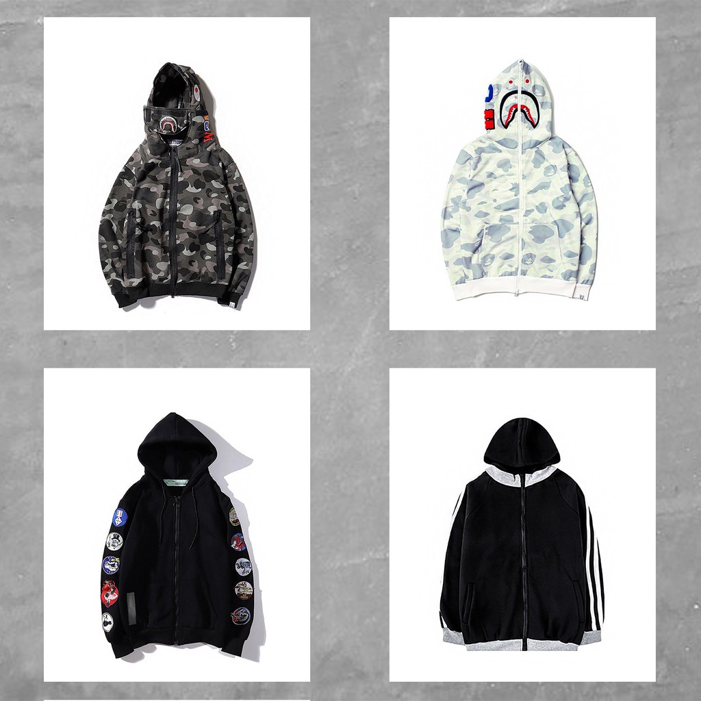 ÁO KHOÁC BAPE, OFFWHITE, SỌC TRẮNG, BADANA JACKET