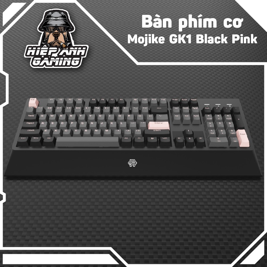 Bàn phím cơ Mojike GK1 Black Pink (AKKO sw v2 / LED trắng) | Bảo hành chính hãng 12 tháng