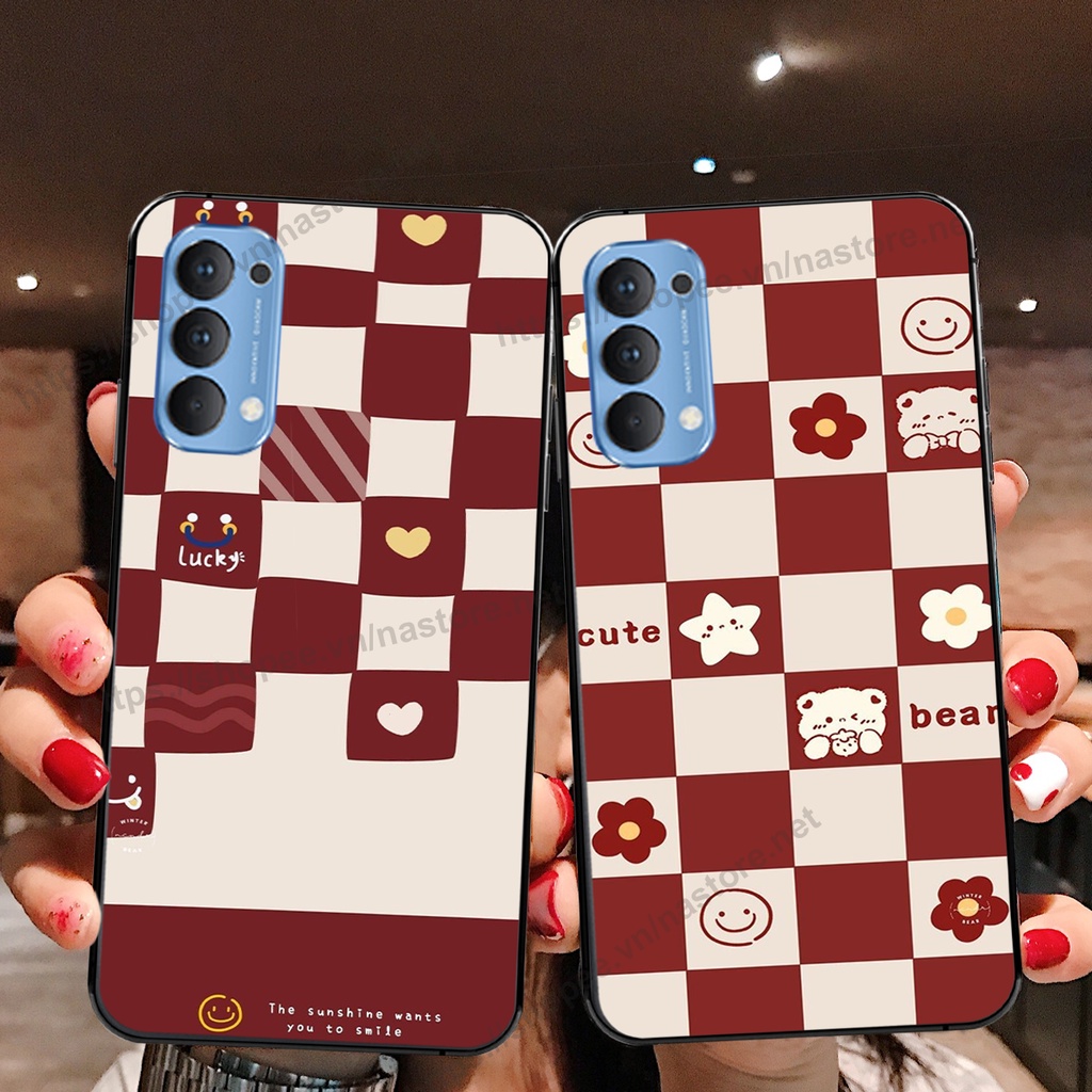 Ốp lưng Oppo Reno4 / Reno4 Pro / Reno 4 trái tim hình gấu cute cá tính, giá rẻ, cực bền
