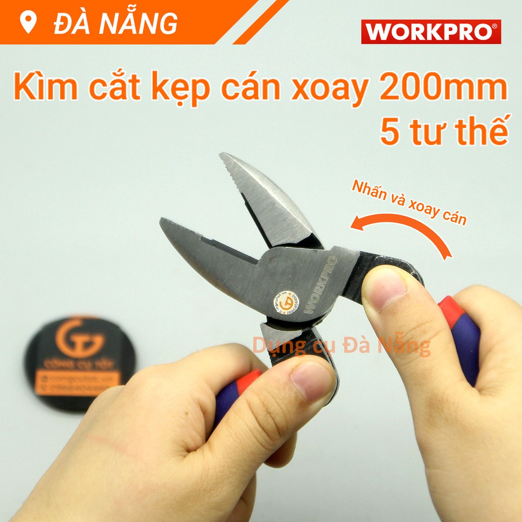 Kìm kẹp cắt cán xoay 200mm WORKPRO W031183