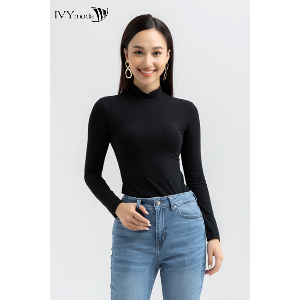 Áo thun nữ cổ lọ IVY moda MS 58P0158