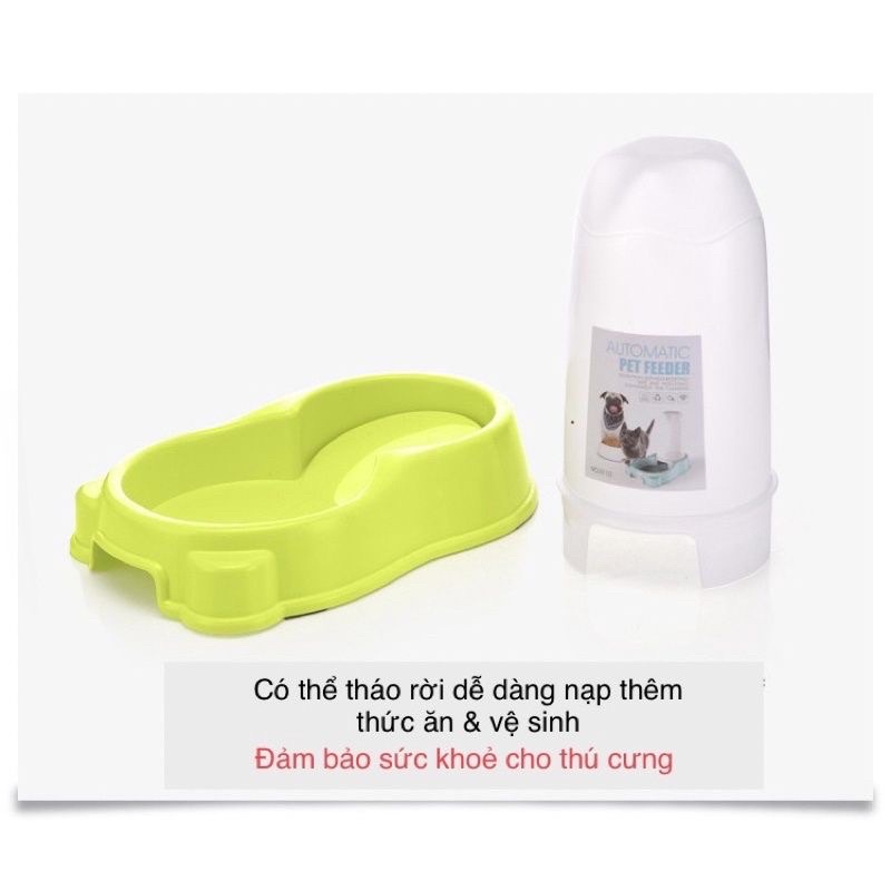 KHAY ĐỰNG THỨC ĂN VÀ NƯỚC CHO CHÓ MÈO THÚ CƯNG Khay nạp thức ăn tự động cho thú cưng Dung tích lớn Bát có thể tháo rời