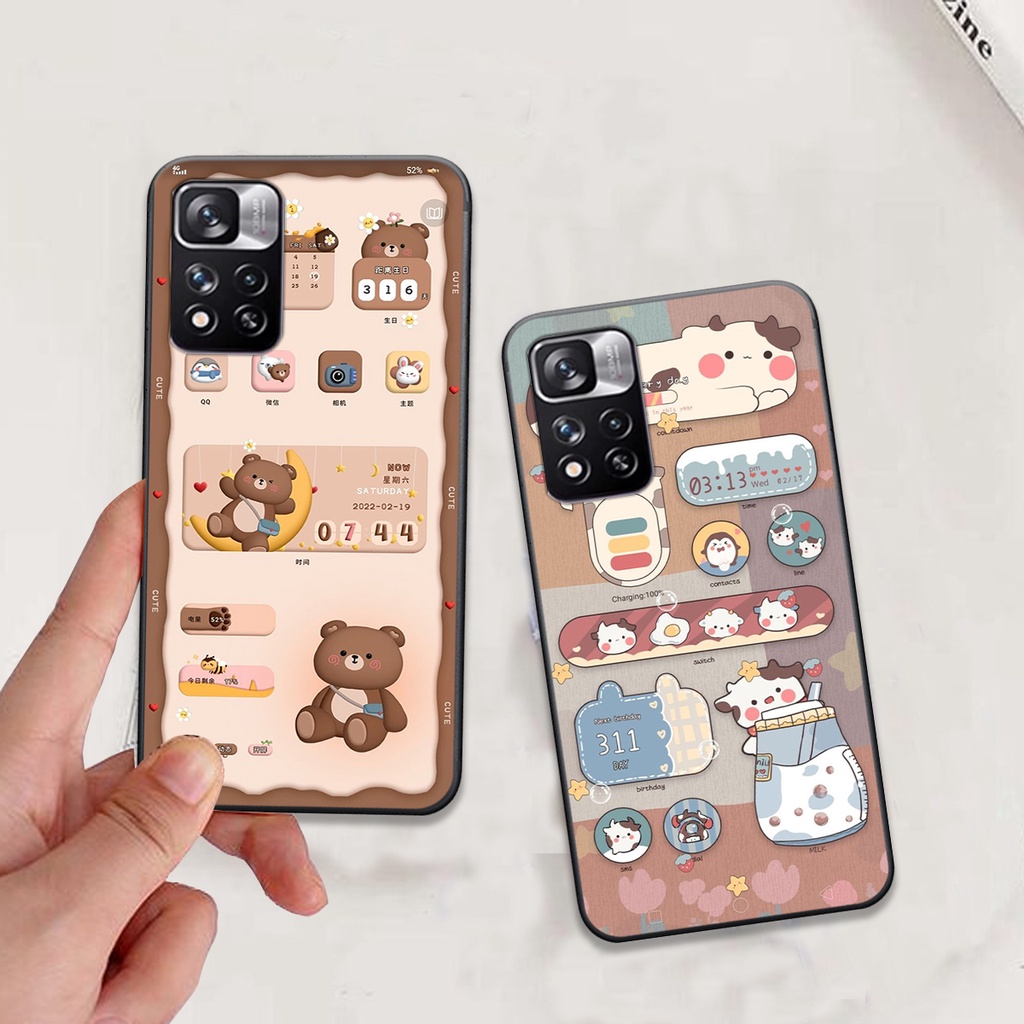 Ốp Xiaomi Redmi Note 11 pro 5g bản CHINA / Redmi Note 11 pro plus bộ hình gấu , thỏ hồng cute dễ thương giá rẻ siêu bền