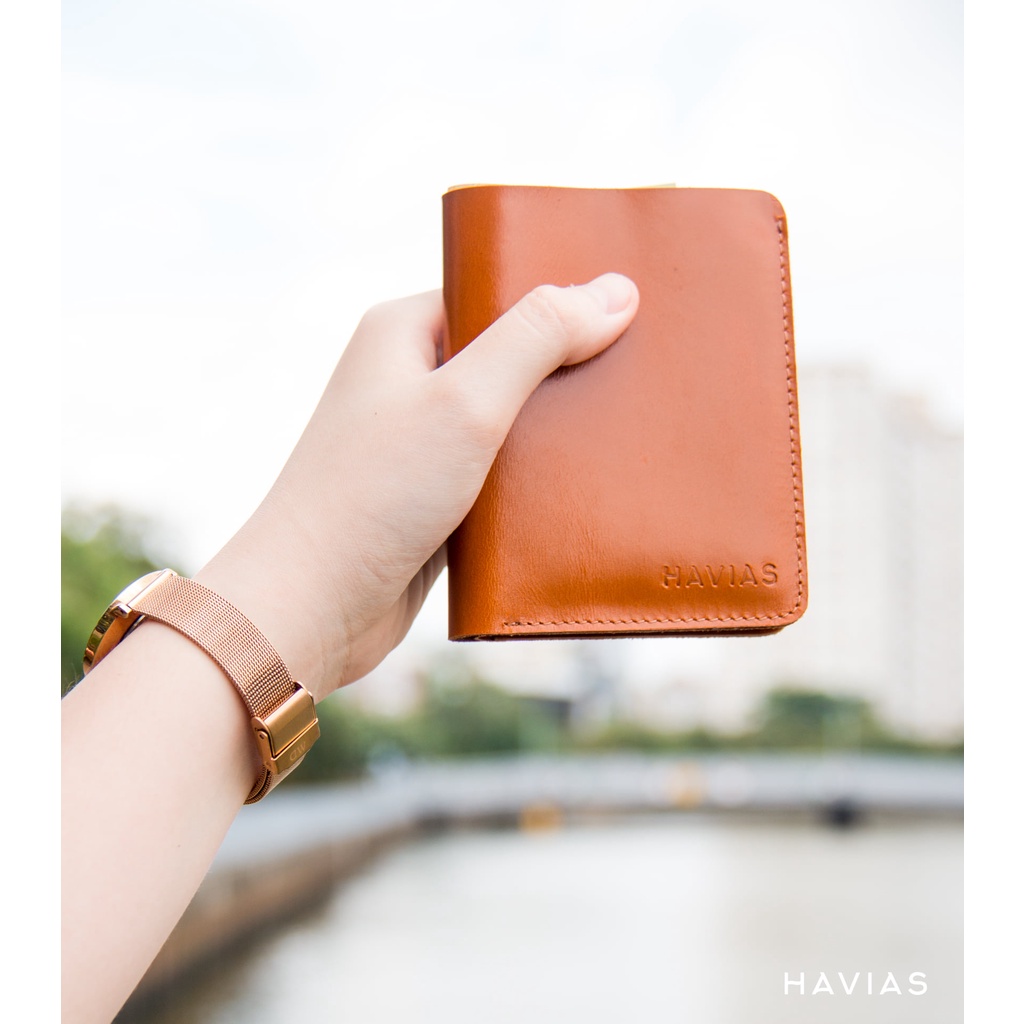 Ví da Mini HAVIAS VAMI Handcrafted Wallet - Vàng Bò