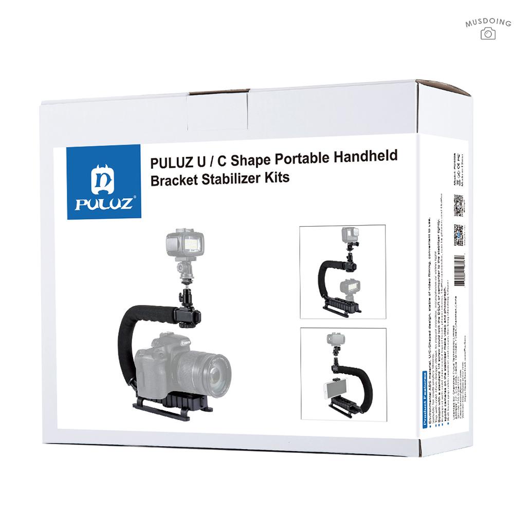 ღ  PULUZ U-Shaped Portable Handheld Camera Holder Video Handle DV Bracket C-Shaped Steadicam Stabilizer Kit for All SLR Cameras and Home DV Camera