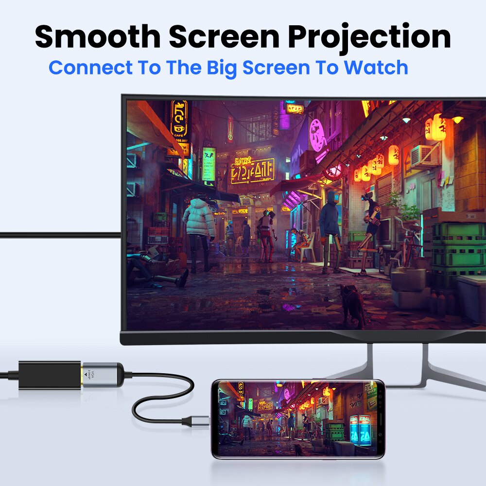 Bộ ChuyểN ĐổI USB C Sang VGA 1080p 60Hz Cho MáY TíNh BảNg / ĐiệN ThoạI / Laptop