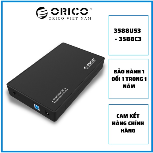 Box HDD ổ cứng ORICO 3588US3/ 3588C3, dành cho máy tính HDD Box 3.5 inch, bảo hành chính hãng 1 đổi 1 trong vòng 1 năm