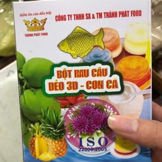 Bột làm thạch rau câu dẻo 3D-con cá (hộp 12 gói)