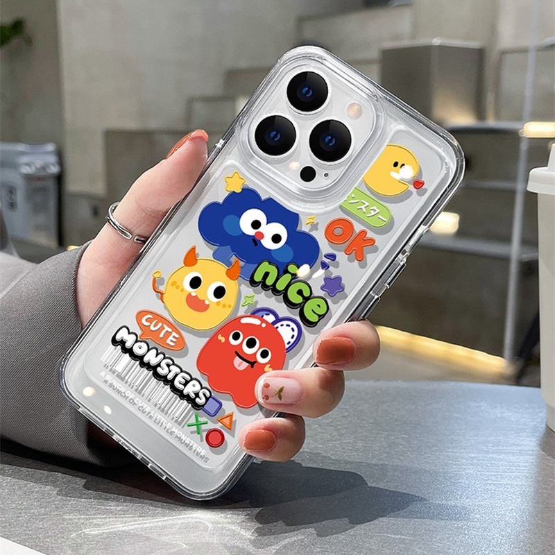 Ốp Điện Thoại Trong Suốt Hình Quái Vật Nhỏ Cho iphone 11 13 7 8 Plus 12 13Pro Max X XS Max 7 8 SE 2020
