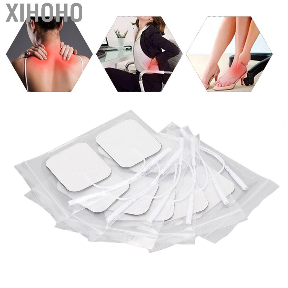 Set 12 miếng dán điện cực hình chữ nhật tự dính chất liệu mềm thay thế cho máy massage Tens