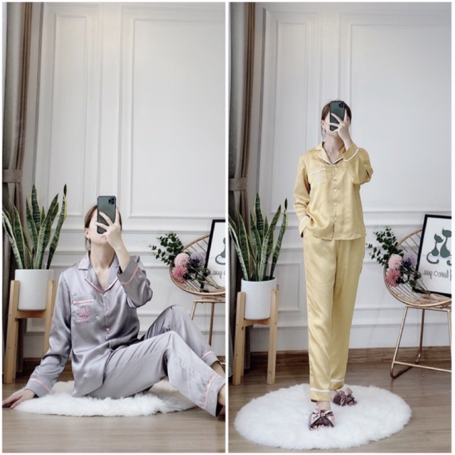 Bộ pijama lụa siêu xinh