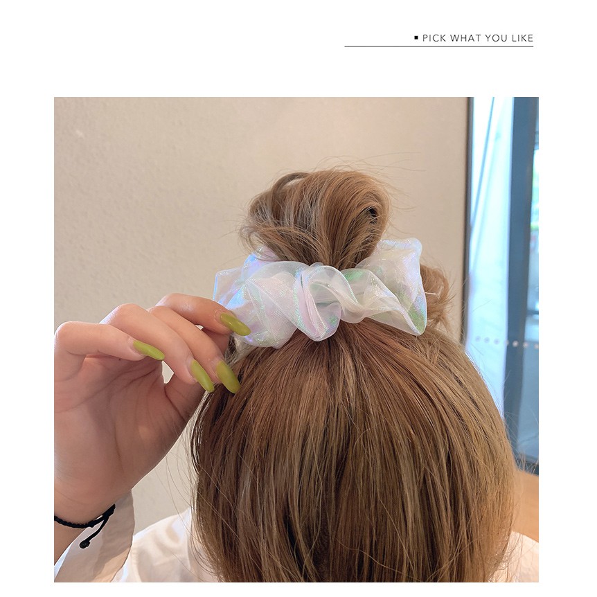 Cột Tóc Vải / Vòng Tóc Scrunchies Voan Kính Ánh Nhũ Nàng Tiên Cá Hot Trend - BE YOU