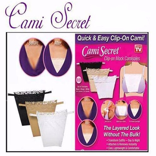 Bộ 3 miếng yếm che áo ngực Cami Secret tiện dụng, 3 màu 3 phong cách, áo lót định hình, áo ngực đa năng