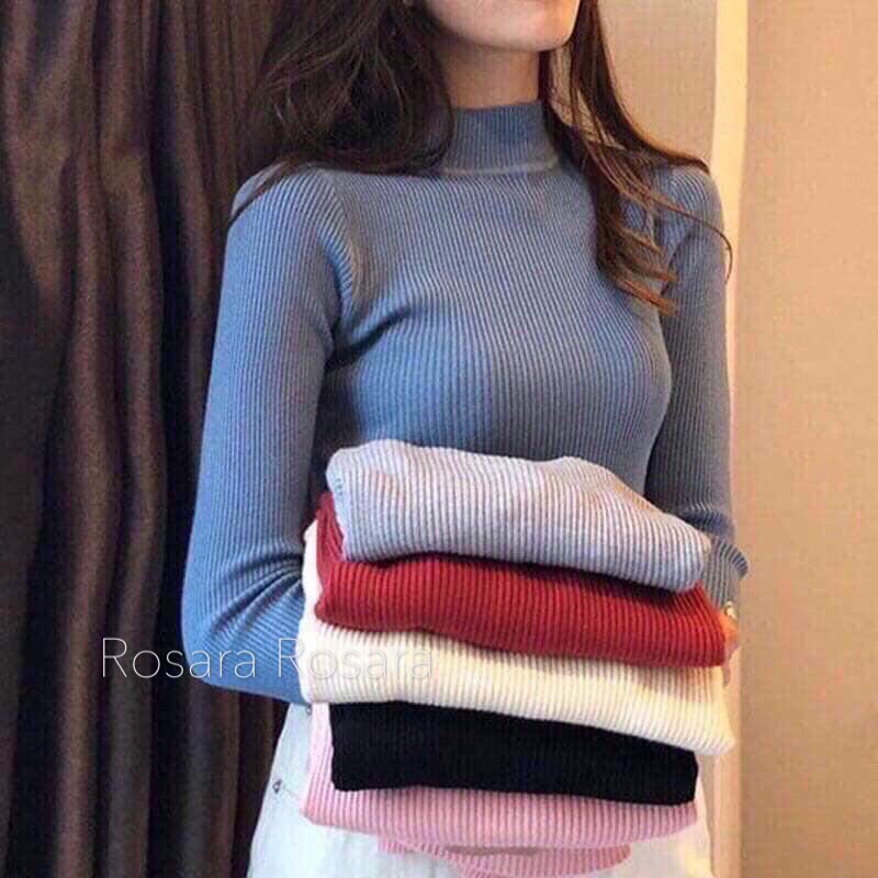 Áo len cổ 3 phân 8 màu Rosara AL50 | BigBuy360 - bigbuy360.vn