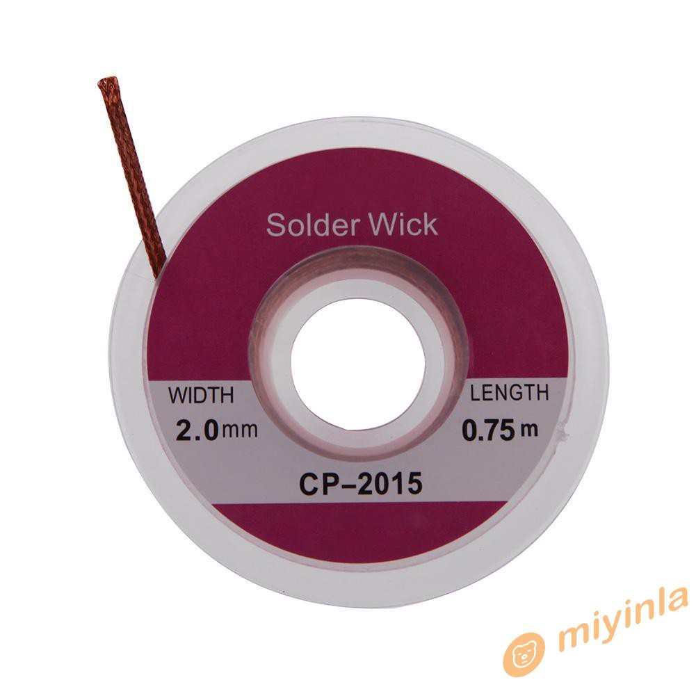 5pcs 0.75m 2.0mm Desoldering Braid Solder Remover Sucker Flux Wick Cable