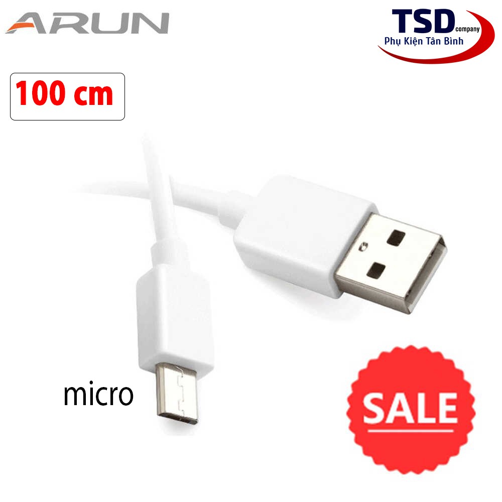 Cáp Sạc Nhanh Arun Cổng Micro USB Chính Hãng